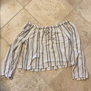 Billabong off the shoulder striped shirt